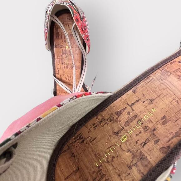 Tommy Hilfiger Womens Espadrille Wedges sz 10 High Heel Boho Paisley Cute Fabric - Picture 7 of 8